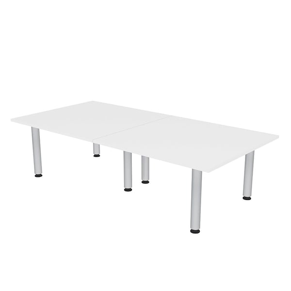 45 in W, 96 in L, 29 in H, Engineered Wood Top, White